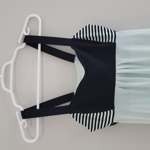 Lululemon Athletica Run Back On Track Tank Top Women 10 Mint Moment Black Stripe - Picture 2 of 14